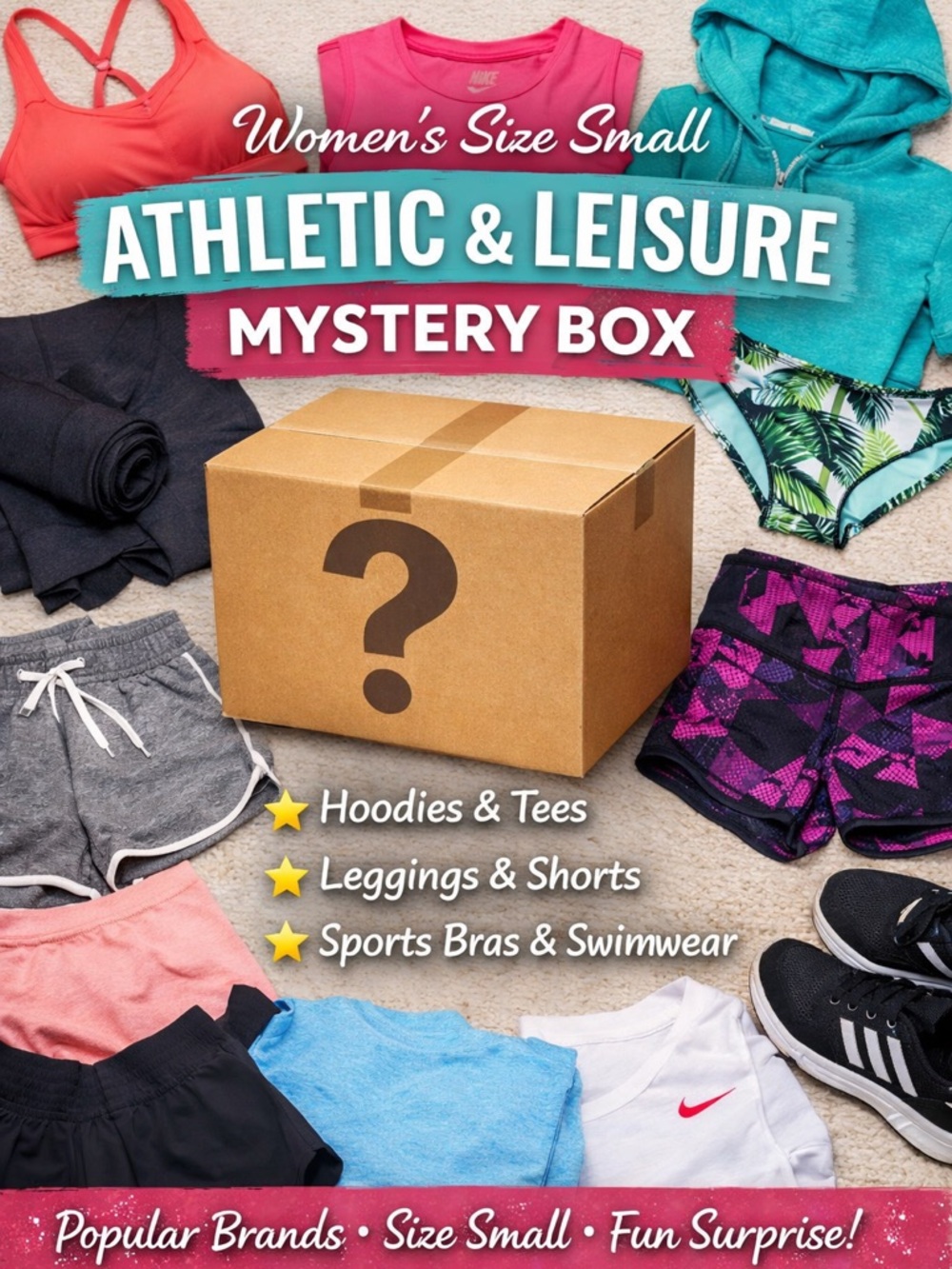 Women's Athletic Workout Clothes Mystery Box - Size S